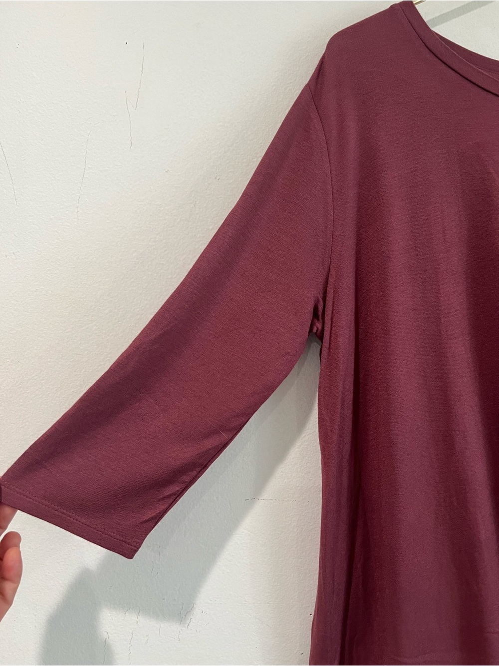 CUPIO Women’s Twist-Front 3/4 Sleeve Top - Mauve Pink M - Picture 4 of 9